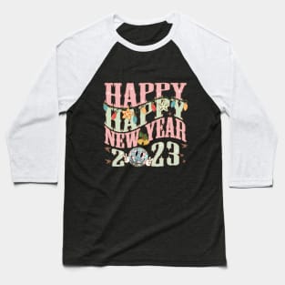 Happy New Year 2023 Groovy Baseball T-Shirt